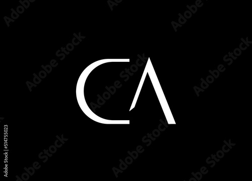 initial CA logo design vector