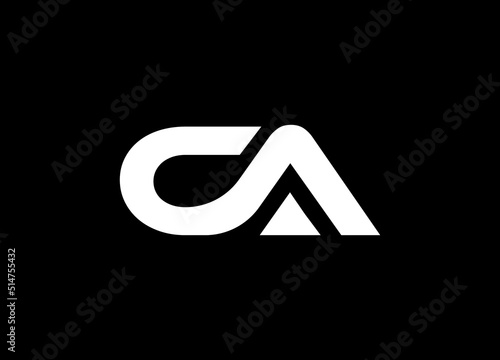 initial CA logo design vector