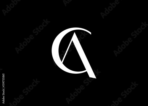initial CA logo design vector