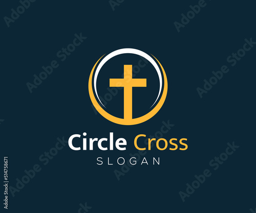 Cross icon logo design, Christian cross logo template