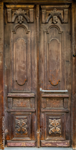 door wooden old painted isolated