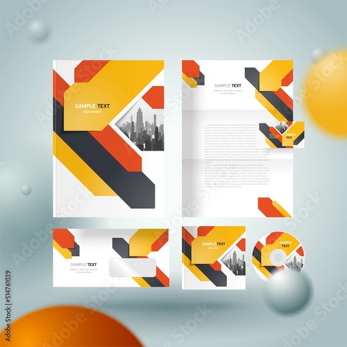 Action stripes arrows theme Corporate identity design template