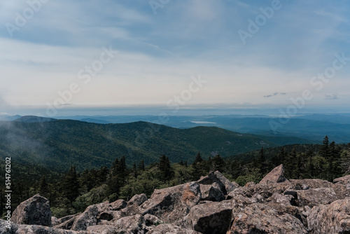 Mountain landscape. View from Mount Pidan. Livadia mountain peak. Russia. Vladivostok. High quality photo