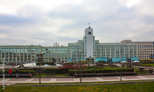 Independence Square in Minsk, Belarus photo