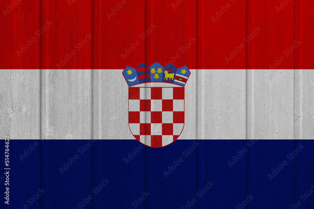 World countries. Wooden background in colors of flag. Croatia