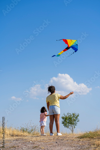 mother and daughter enjoying their free time in the countryside
