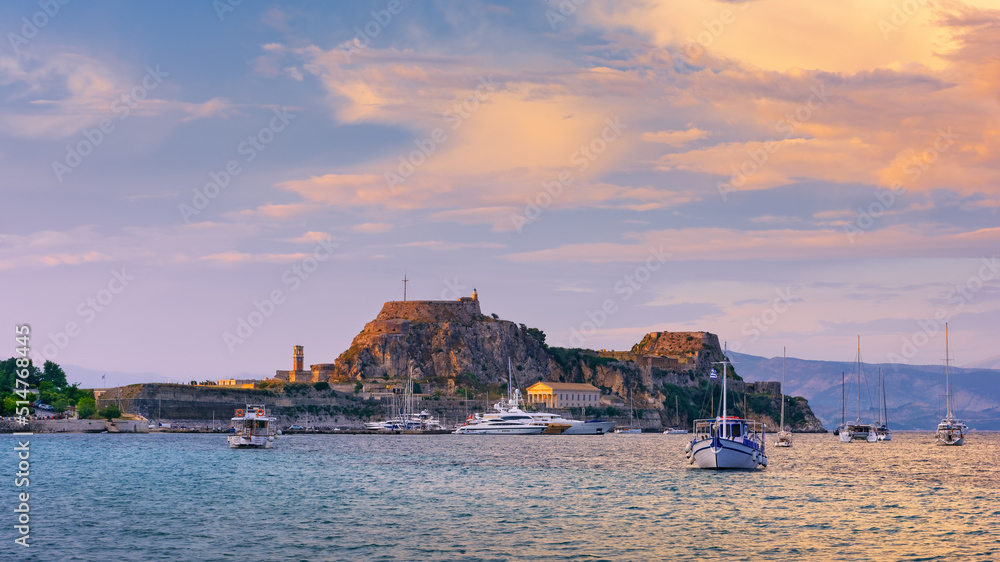 Landscape of a picturesque Old Fort in Corfu, Greece