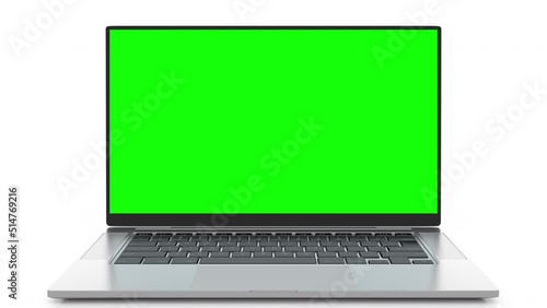 Wallpaper Mural Empty modern Green Screen Notebook for Paste Background.
Laptop computer with Mock Up Green Screen Chroma Key Display.
High-quality 3D Animation 4k, Ultra HD 3840x2160 Torontodigital.ca