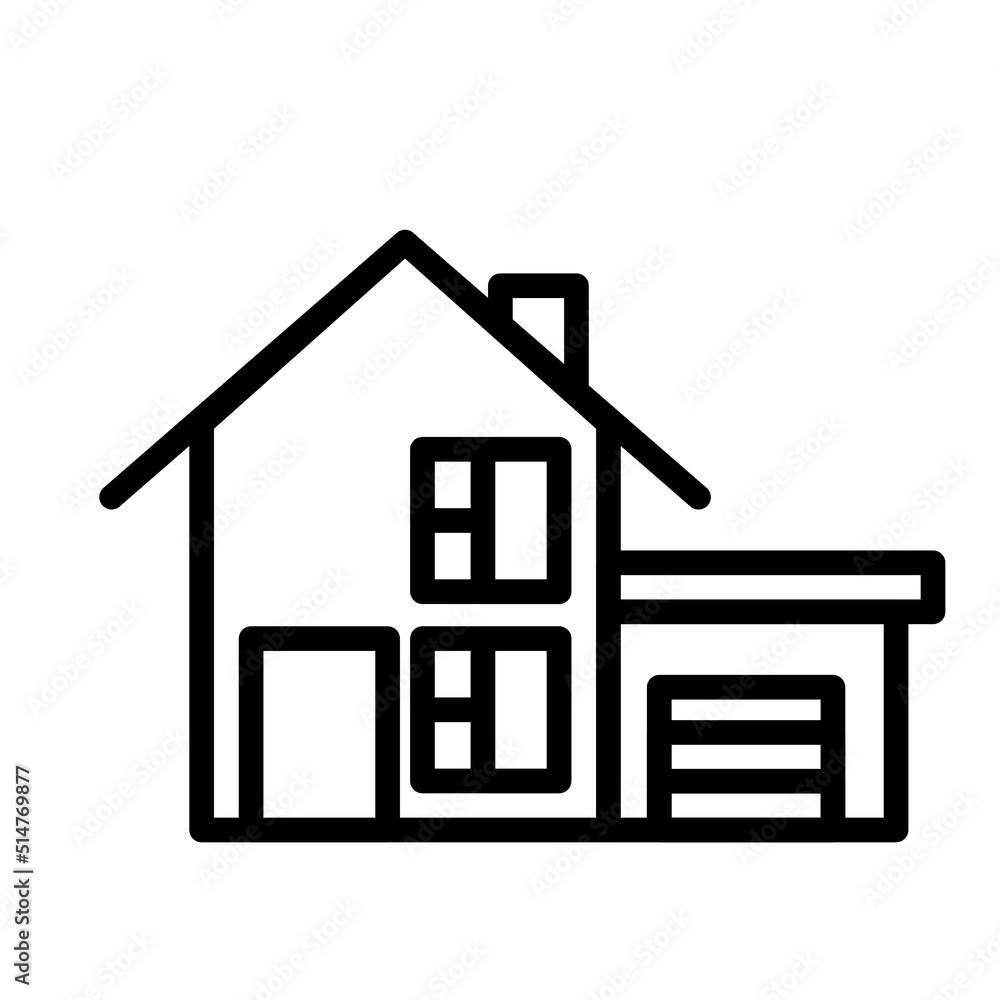 house with a garage icon isolated on white house with a garage icon isolated on white