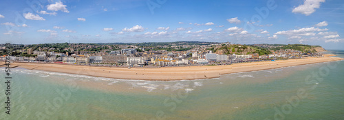 The panoramic view of the town of Hastings, East Sussex , ,England. photo
