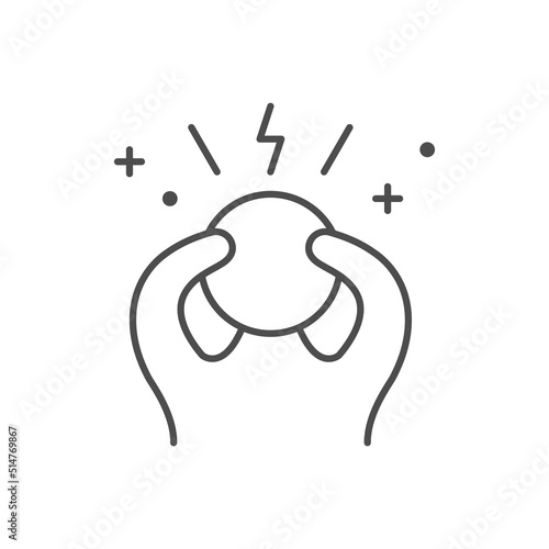 Human panic line outline icon