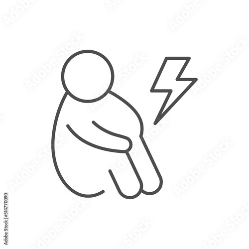 Human depression line outline icon