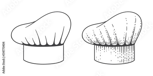 chef hat sketch vintage engraving style