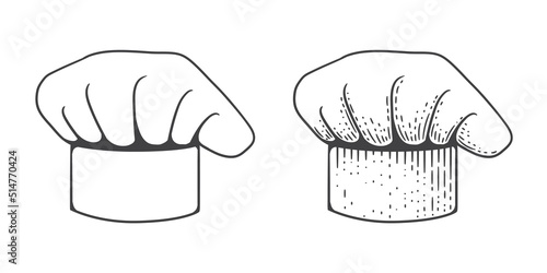 chef hat sketch vintage engraving style