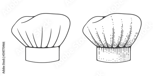 chef hat sketch vintage engraving style