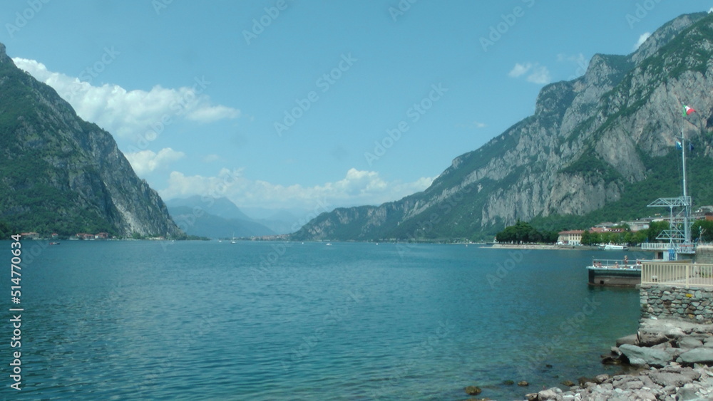 Panoramic view of Lake Como from Lecco (Italy)