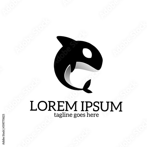 Illustration vector graphics of template logo orca shape circle