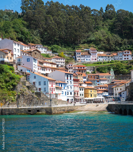 Hillside village with colorful houses, village of cudillero © Enol
