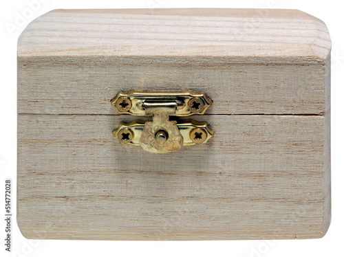 Photography closed wooden knick knack chest