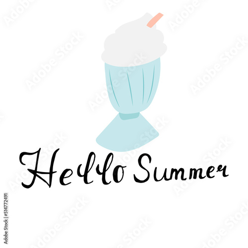 Hello summer- isolated vector handdrawn lettering 