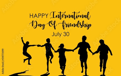 Happy friendship day 30 july,friends happiness concept design for poster banner, vector illustration.