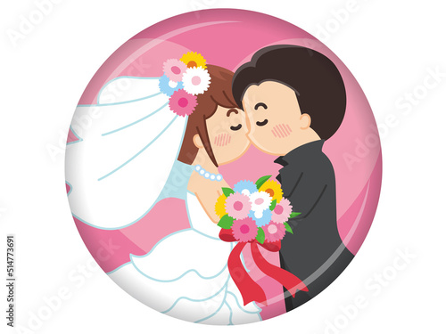 新郎新婦の誓いのキス　結婚式　ウェディング
