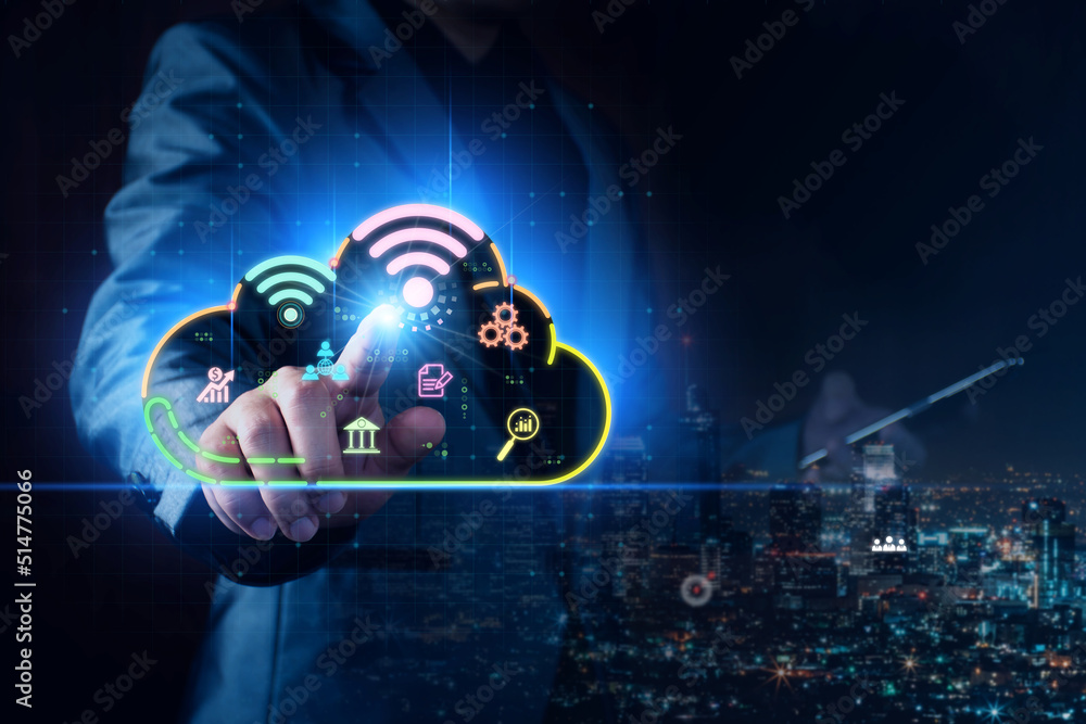 Digital business online concept. Business people use internet wifi to do business online, digital internet wifi, cyber digital transaction, digital business marketing in future, online economy network Digital business online concept. Business people use internet wifi to do business online, digital internet wifi, cyber digital transaction, digital business marketing in future, online economy network