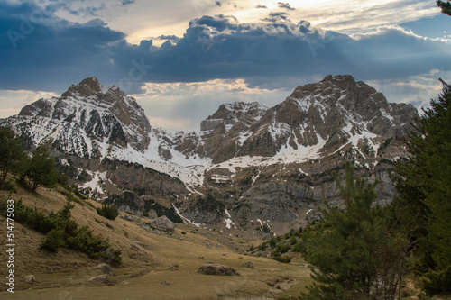  Sunrise scene on the mountain Pyrenees. 