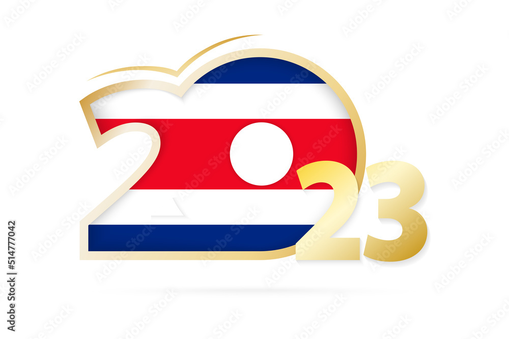 Year 2023 with Costa Rica Flag pattern. Year 2023 with Costa Rica Flag pattern.