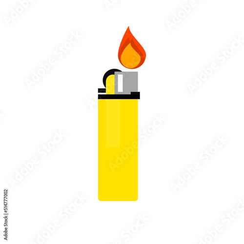 Illustration of a lighter on isolation background.