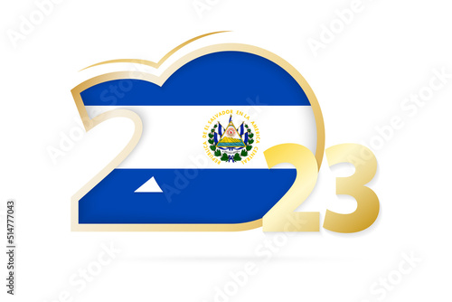 Year 2023 with El Salvador Flag pattern.