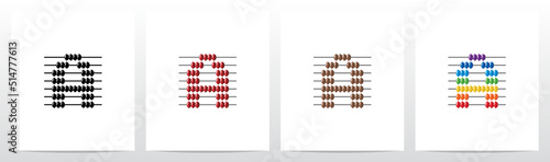 Abacus Forming Letter Logo Design A