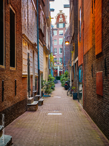 Fototapeta Naklejka Na Ścianę i Meble -  Amsterdam alleys and houses in the city