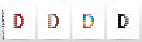 Abacus Forming Letter Logo Design D
