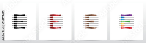 Abacus Forming Letter Logo Design E