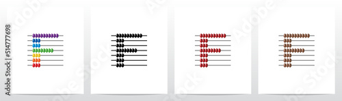Abacus Forming Letter Logo Design F
