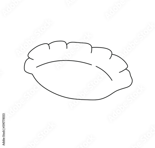 Vector isolated single dim sum chinese food colorless black and white contour line doodle drawing