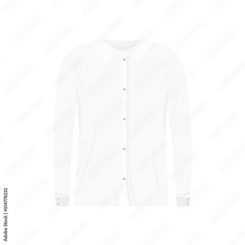 White shirt template mockup. Classic business clothes with collar White shirt template mockup. Classic business clothes with collar