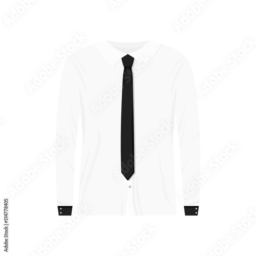 White shirt with black cuffs and tie template