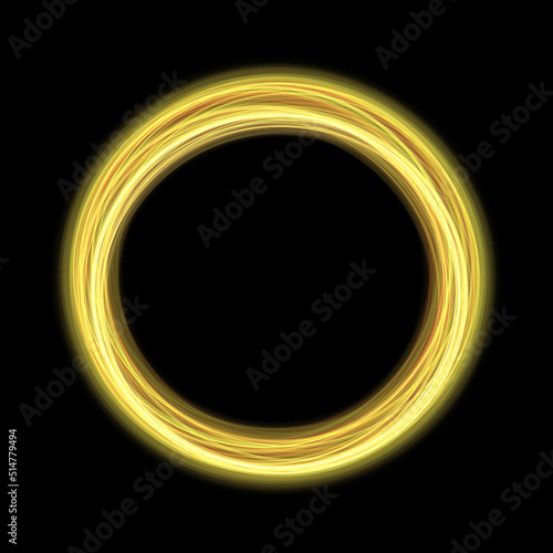 Yellow circle ring line frame background. Use photoshop layer mode lighten, screen, linear dodge (add) to remove the background