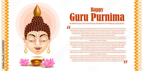 Vector illustration for Guru Purnima festival greeting