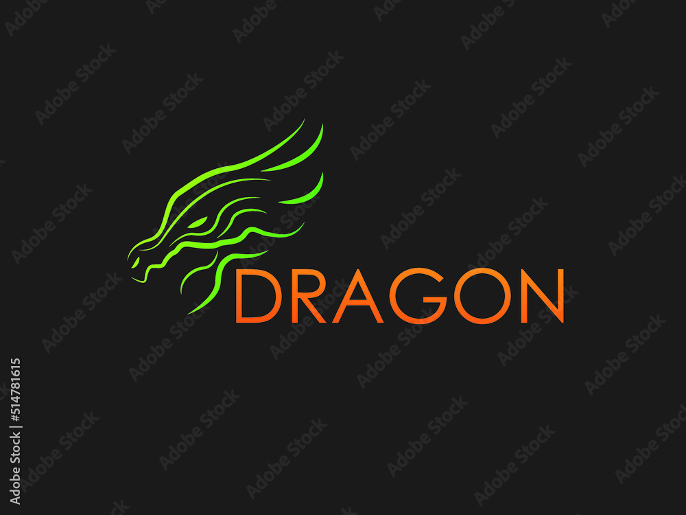 artistic dragon head logo design artistic dragon head logo design