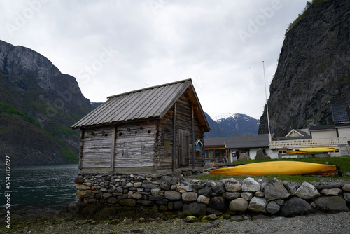 kayaks in the amazing village of undredal in norway photo