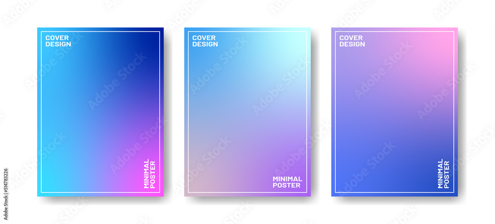 Outline abstract modern gradient covers template set