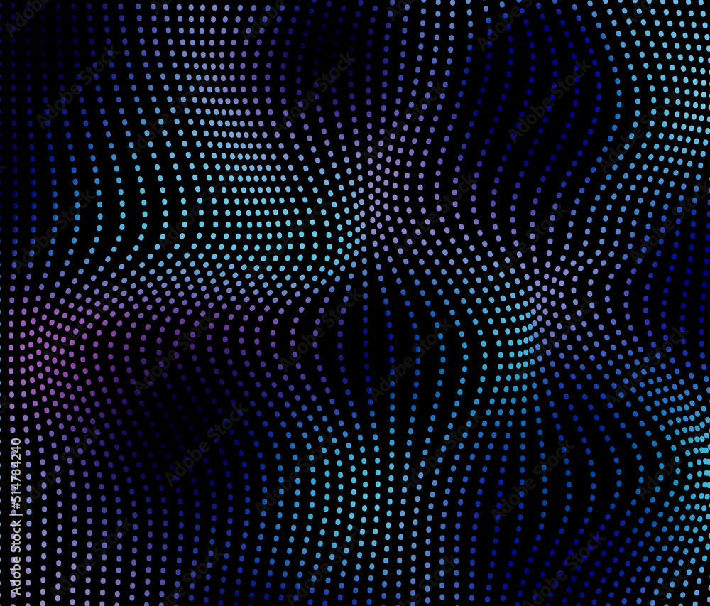Illustration of dynamic sound waves on black background Illustration of dynamic sound waves on black background