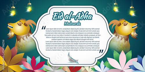 Vector illustration concept of Eid al-Adha greeting