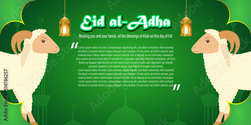 Vector illustration concept of Eid al-Adha greeting