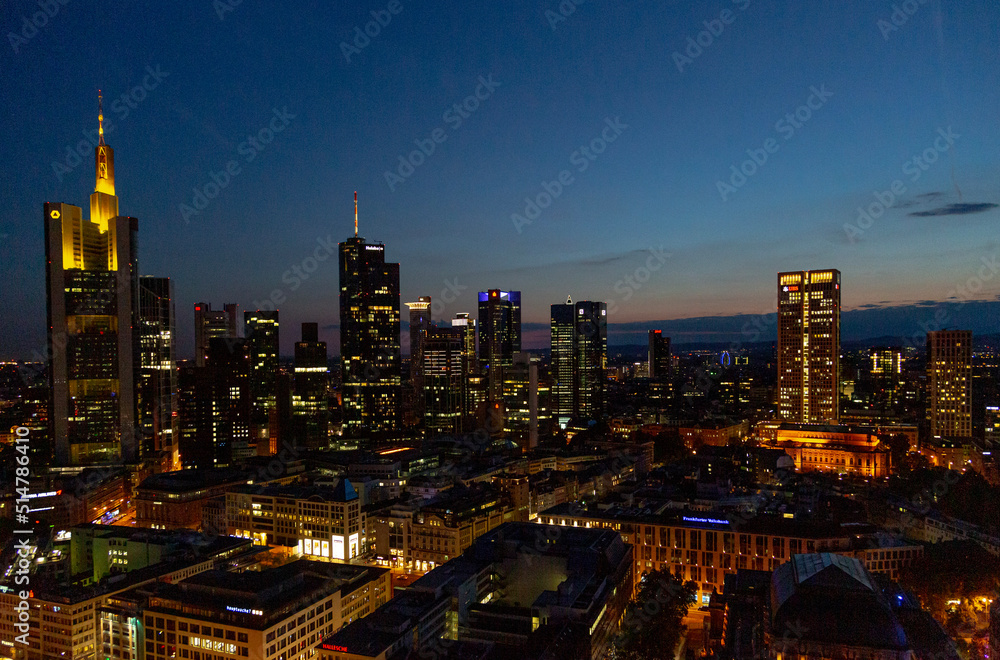 city skyline at night