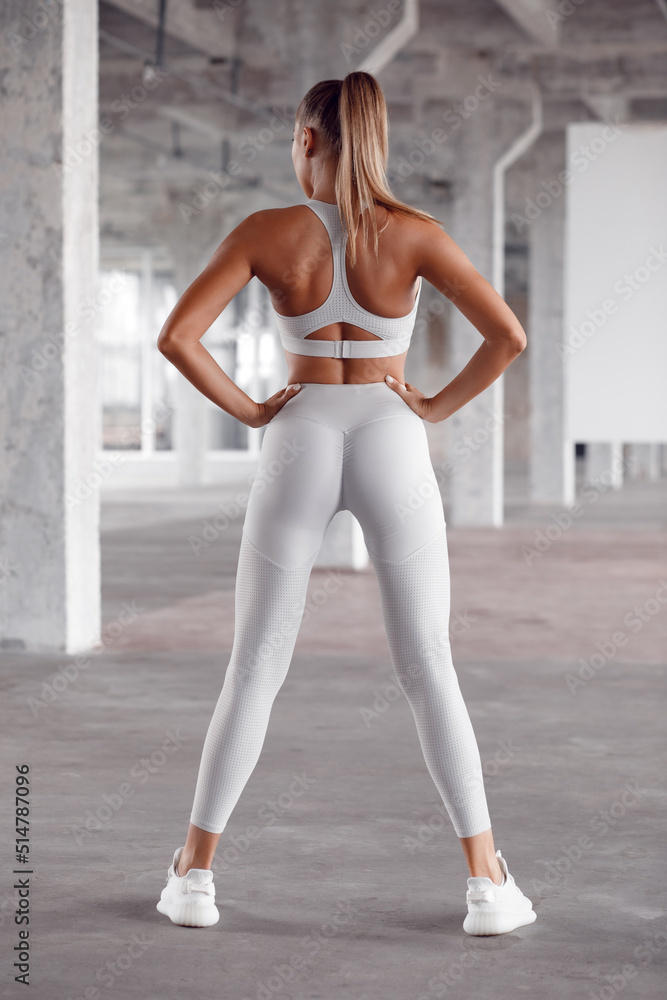 Sexy fitness woman. Beautiful athletic girl in leggings Stock Photo | Adobe  Stock