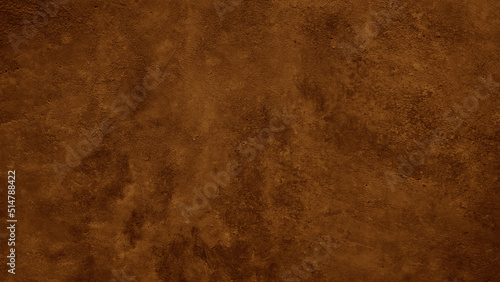 Dark brown rough texture. Toned concrete wall surface. Close-up. Brown background with space for design.